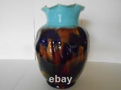 ANTIQUE PORCELAIN CHINA VASE/ JARDINIERE TORTE SHELL EFFECT 29cm HIGH STUNNING