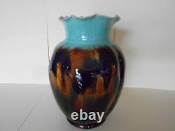 ANTIQUE PORCELAIN CHINA VASE/ JARDINIERE TORTE SHELL EFFECT 29cm HIGH STUNNING