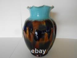 ANTIQUE PORCELAIN CHINA VASE/ JARDINIERE TORTE SHELL EFFECT 29cm HIGH STUNNING