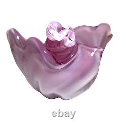 ARCHIMEDE SEGUSO Murano Art Glass Shell Centerpiece Alabastro Pink 4lbs VTG RARE