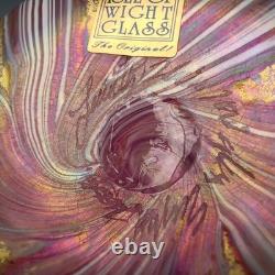 ARTIST SIGNED Isle of Wight Studio'Zanfirico Oro' Pink Glass Squat Vase