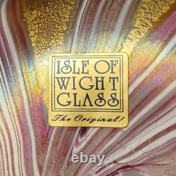 ARTIST SIGNED Isle of Wight Studio'Zanfirico Oro' Pink Glass Squat Vase