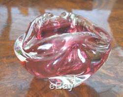 A Beautiful Vintage Murano Heavy Pink Glass Bowl