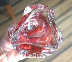 A Beautiful Vintage Murano Heavy Pink Glass Bowl