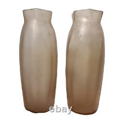 A Pair Of Antique Art Noveau Glass Vases