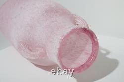 A Vintage Pink Murano Scavo Glass Vase Italy