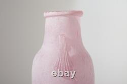 A Vintage Pink Murano Scavo Glass Vase Italy