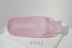 A Vintage Pink Murano Scavo Glass Vase Italy