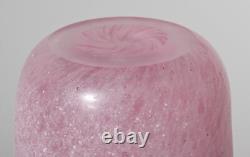 A Vintage Pink Murano Scavo Glass Vase Italy