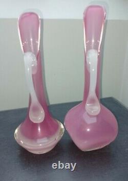 A pair of Pink Alabastre Glass Ewers attributed to Archimede Seguso. Stunning