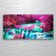 Acrylic Glass Print Wall Art Picture painting pink trees waterfall 120x60