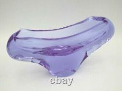 Alexandrite colour changing pink blue Murano art glass bowl oblong shape very re