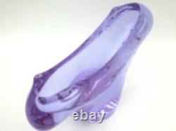 Alexandrite colour changing pink blue Murano art glass bowl oblong shape very re