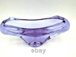 Alexandrite colour changing pink blue Murano art glass bowl oblong shape very re