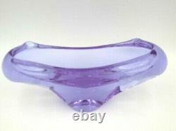 Alexandrite colour changing pink blue Murano art glass bowl oblong shape very re