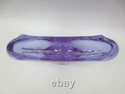 Alexandrite colour changing pink blue Murano art glass bowl oblong shape very re