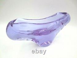 Alexandrite colour changing pink blue Murano art glass bowl oblong shape very re
