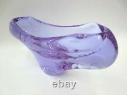 Alexandrite colour changing pink blue Murano art glass bowl oblong shape very re