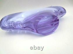 Alexandrite colour changing pink blue Murano art glass bowl oblong shape very re