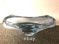 Alexandrite colour changing pink blue Murano art glass bowl oblong shape very re