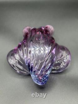 Alfredo Barbini Murano Italian Art Glass Purple Pink Blue Seashell Dish Bowl