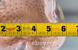 Alfredo Barbini Murano Pink Gold Accents Italian Art Glass Bowl Ashtray Rare