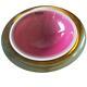 Alfredo Barbini Pink and Mustard Murano Glass Bowl