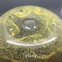 An 8 Vasart V029 Shaped Vase With Mottled Orange And Yellow Swirl Decoration