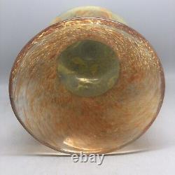 An 8 Vasart V029 Shaped Vase With Mottled Orange And Yellow Swirl Decoration