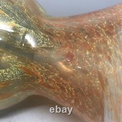 An 8 Vasart V029 Shaped Vase With Mottled Orange And Yellow Swirl Decoration