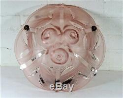 An Original 1920s Art Deco French Glass Plafonnier Ceiling Light Deeply Moulded