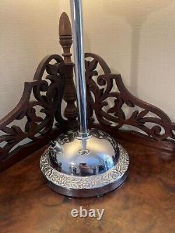 An attractive pink glass and chrome art deco table lamp c. 1930
