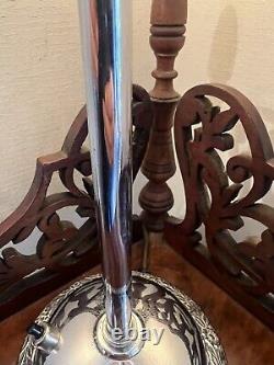 An attractive pink glass and chrome art deco table lamp c. 1930