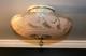 Antique 14 pink glass Porcelier flush mount original ceiling light fixture