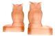 Antique 1930s Bagley Art Deco Frosted Pink Glass Owl Bookends / Book Ends