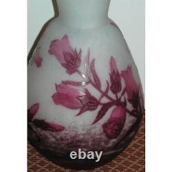 Antique 20th France Rare Pink Glass Vase signed A. DELATTE Nancy 32cm