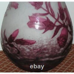 Antique 20th France Rare Pink Glass Vase signed A. DELATTE Nancy 32cm