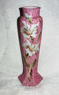 Antique American C. F. Monroe Kelva Enameled Lilies Vase Circa 1910