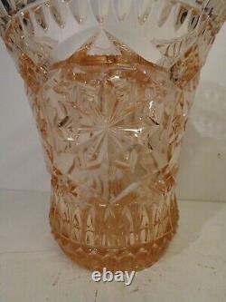 Antique Art Glass Flower Frog Vase Belgium Luxval Scailmont Pink Art Deco