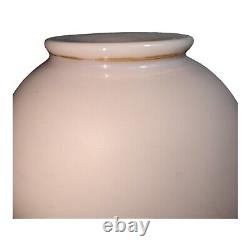 Antique Bohemian Art Glass Vase Hand Painted Pink Blown Gold Flowers 10.5