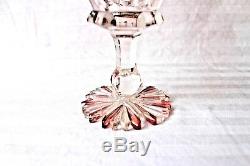 Antique Bohemian Biedermeyer cut glass pink panelled chalice 1840-1850