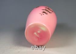 Antique Bohemian Harrach Peachblow Glass Vase With Beetle