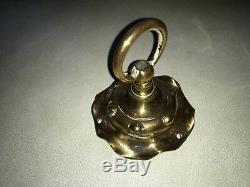 Antique CAGE Blown WYNYATES Arts & Crafts dimple Glass Brass ruby ceiling Light