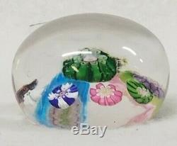 Antique Clichy Glass Paperweight Concentric Millefiori Design With Rose Cane