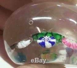 Antique Clichy Glass Paperweight Concentric Millefiori Design With Rose Cane