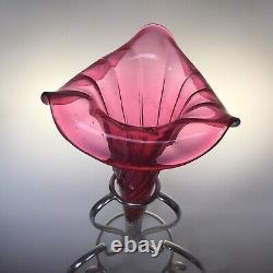 Antique Cranberry Glass Epergne Art Nouveau By Hamilton Laidlaw