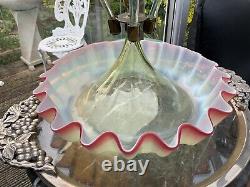 Antique ENGLISH 23 RUBY EPERGNE Opalescent URANIUM Vaseline Glass C1870 T WEBB