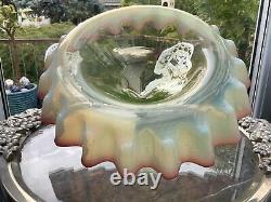 Antique ENGLISH 23 RUBY EPERGNE Opalescent URANIUM Vaseline Glass C1870 T WEBB