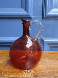 Antique Early Victorian Cranburry Jug