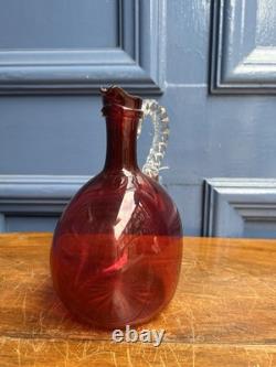 Antique Early Victorian Cranburry Jug